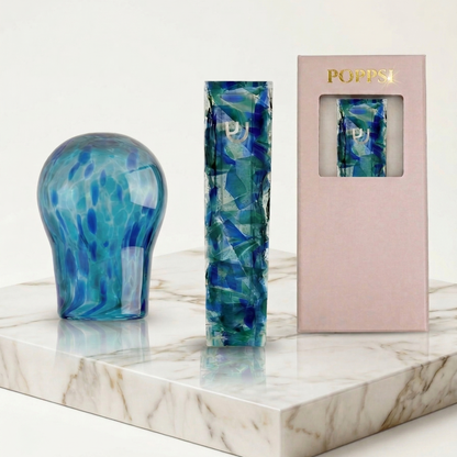 Aquamarine Mezuzah - Chuppah Glass Wedding Mezuzah Kit