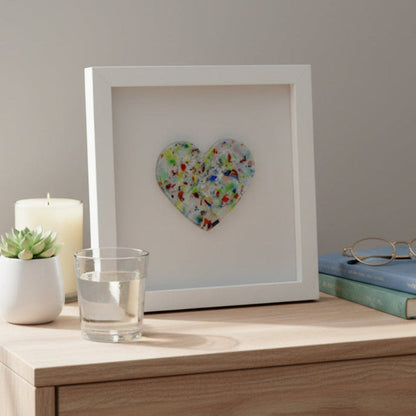Framed Chuppah Glass Heart