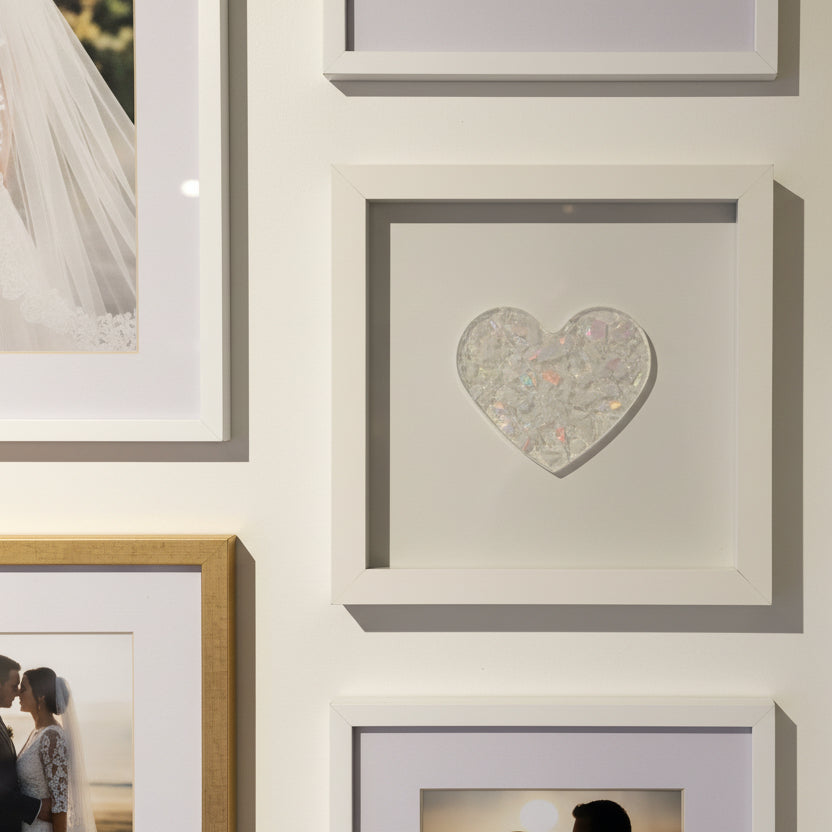 Framed Chuppah Glass Heart